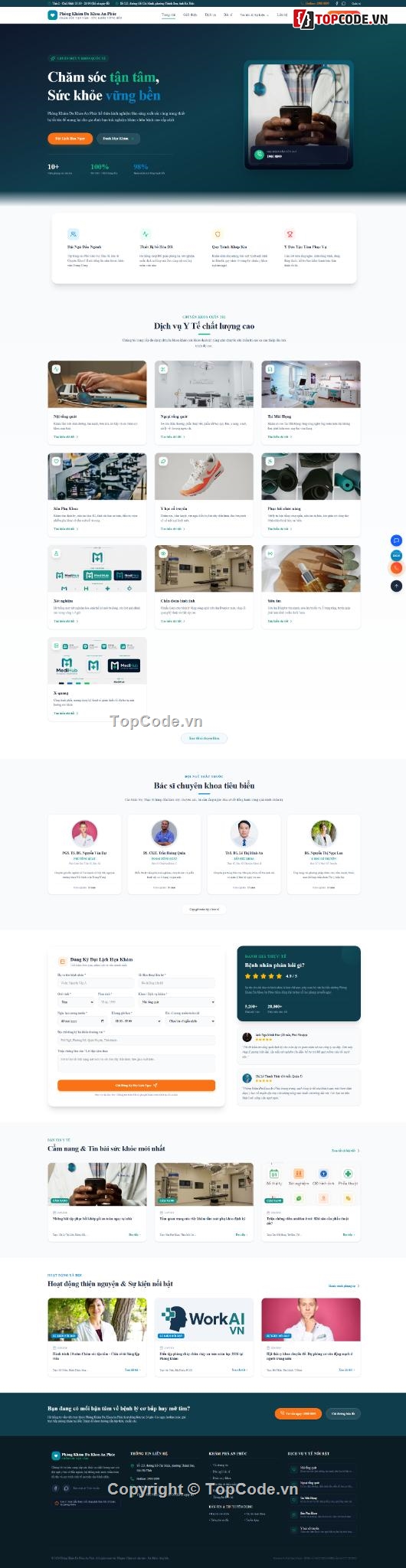 website phòng khám,source code phòng khám,react nodejs,quản lý phòng khám,website y tế,đặt lịch khám